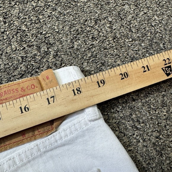 Vintage Levis 501 Jeans Mens 36x36 White Denim Button Fly Straight Leg USA - Picture 10 of 13